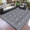 thumbnail image 1 of Garvee Waterproof  Outdoor Rug, 9'x12' Outdoor Patio Rug Mat, Reversible Plastic Rugs with Storage Bag, Portable Modern Outdoor Carpet for Camping, Balcony, Deck, Backyard, Gray, 1 of 9