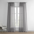 thumbnail image 1 of Gravel Grey Solid Faux Linen Sheer Curtain (1 Panel), Gravel Grey, 50W X 96L, 1 of 8