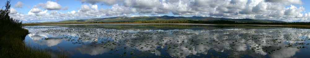 Gravel Lake North Klondike Highway Yukon Canvas Art - Robert Postma Design Pics (44 x 9)