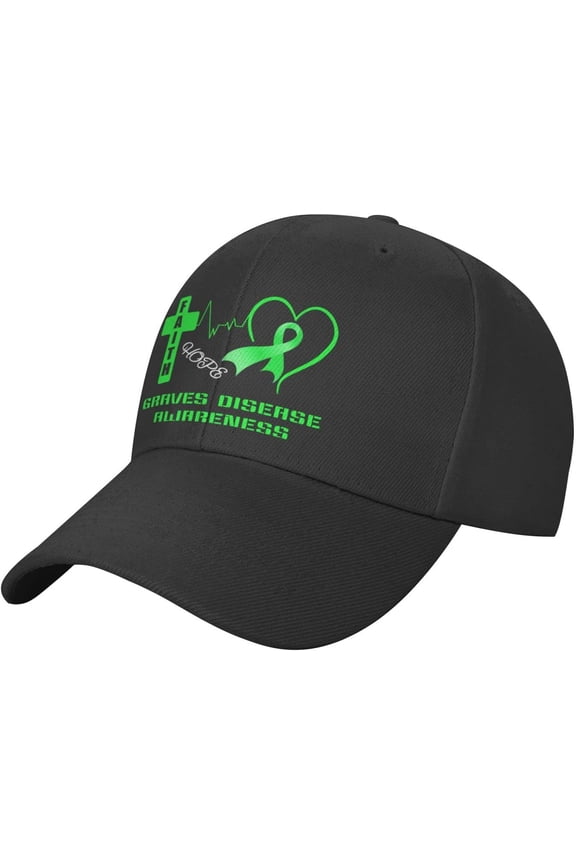 Graves Disease Awareness Plain Baseball Caps Adjustable Washed Twill Low Profile Dad Hats for Men Women Black