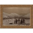 thumbnail image 1 of Graves at the head of the harbour of Balaklava 24x18 Gold Ornate Wood Framed Canvas Art by William Simpson, 1 of 2