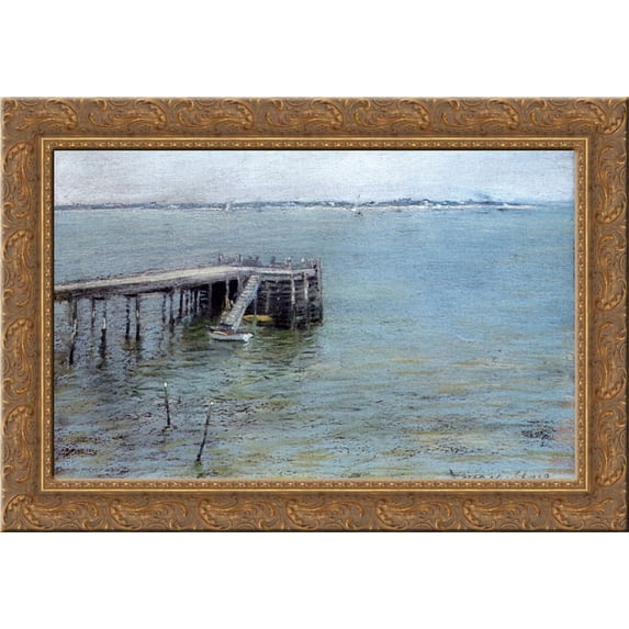 Gravesend Bay (aka The Lower Bay) 24x18 Gold Ornate Wood Framed Canvas Art by William Merritt Chase