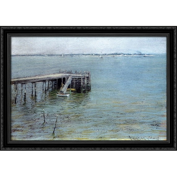 Gravesend Bay (aka The Lower Bay) 40x28 Large Black Ornate Wood Framed Canvas Art by William Merritt Chase