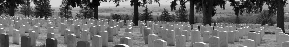 Gravestone at the military cemetery Custer National Cemetery Little Bighorn Battlefield National Monument Big Horn County Montana USA Canvas Art - Panoramic Images (36 x 12)