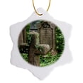 thumbnail image 1 of 3drose, Gravestones at an Old Church Graveyard. Charleston, South Carolina, 3 inch Snowflake Porcelain Ornament, 1 of 7