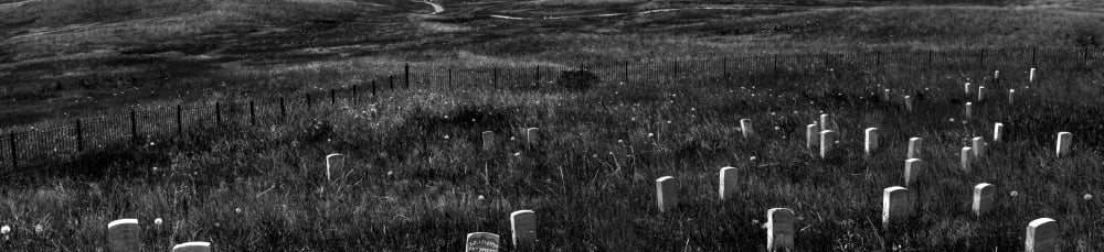 Gravestones on Last Stand Hill at the Little Bighorn Battlefield National Monument Big Horn County Montana USA Canvas Art - Panoramic Images (36 x 12)