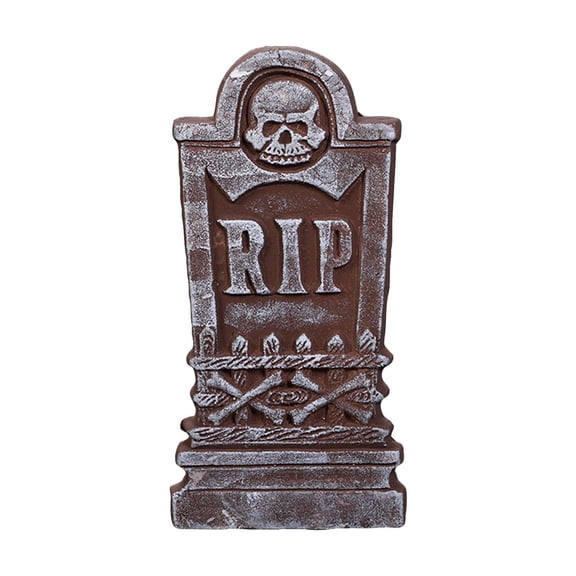 Graveyard Decorations for Halloween 16.5 Inch Rip Skull Gravestone Halloween Decor Spooky Outdoor Yard Lawn Cemetery Party Decoration for Haunted House Displays