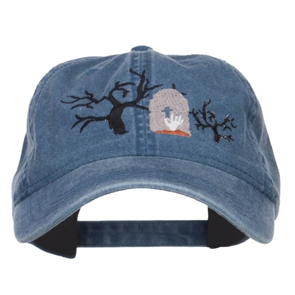 Graveyard Embroidered Washed Cap - Navy OSFM