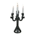 thumbnail image 1 of Graveyard Skulls & Skeleton Spine Bones Candelabra Penta 5-Candlestick Holder, 1 of 9