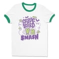 thumbnail image 1 of Graveyard Smash Ringer Tee Shirt Unisex Large White/Kelly Green, 1 of 5