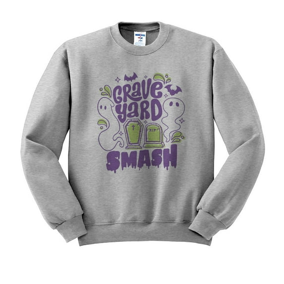 Graveyard Smash Sweatshirt Unisex 2X-Large Grey