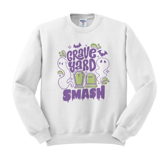 Graveyard Smash Sweatshirt Unisex Large White