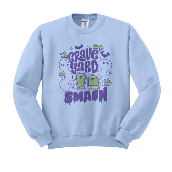 Graveyard Smash Sweatshirt Unisex Small Light Blue