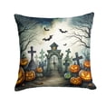 thumbnail image 1 of Graveyard Spooky Halloween Fabric Decorative Pillow 18 in x 18 in, 1 of 15
