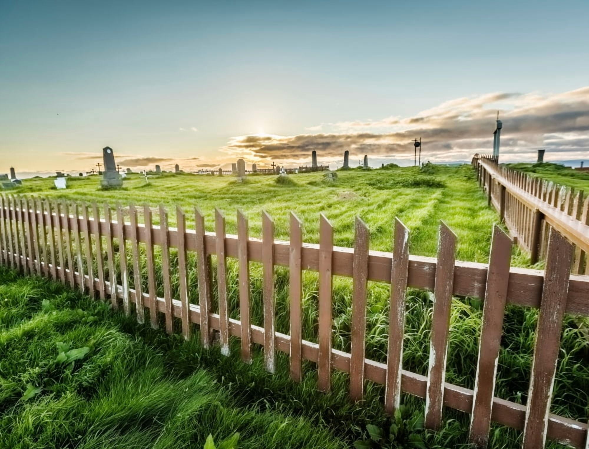 Graveyard on Flatey Island Borgarfjordur Iceland Canvas Art - Panoramic Images (28 x 22)