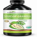 Herbal Goodness Soursop Graviola Leaf Extract 15X Strength - Organic Soursop Bitters Liquid Drop for Cell Support, Regeneration, Relax, Immune Boost, Stress Relief, Liver & Sleep Support, 12oz