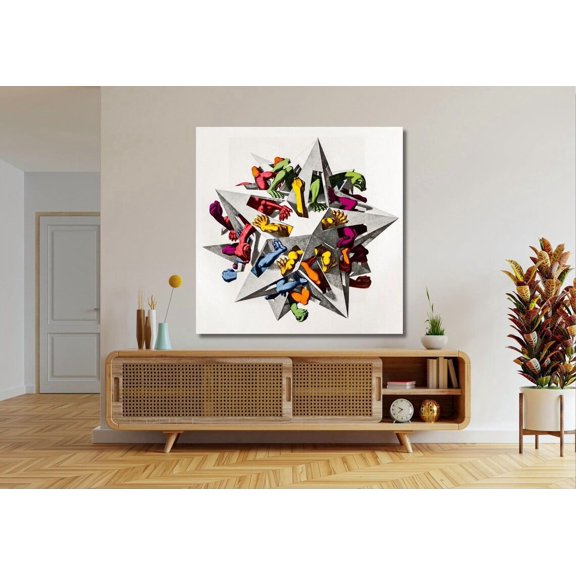 Gravity Abstract Geometric Shapes Physics Concept, Unframed Poster