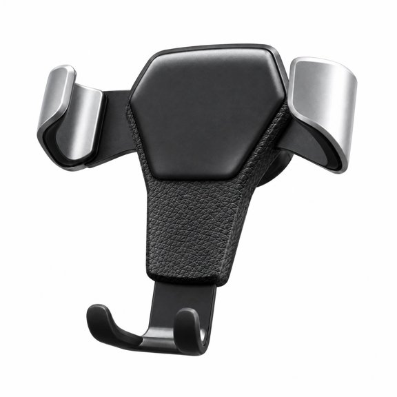 Gravity Air Vent Car Phone Holder, Black and Silver-Tone, for 4.76.5 Inch Smartphones