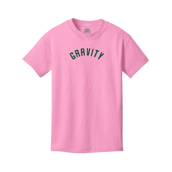 Gravity Athletics Water-Based Kids Cotton T-Shirt - Pink/Green Ink - Small
