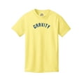 thumbnail image 1 of Gravity Athletics Water-Based Kids Cotton T-Shirt - Yellow/Navy Ink - Small, 1 of 1