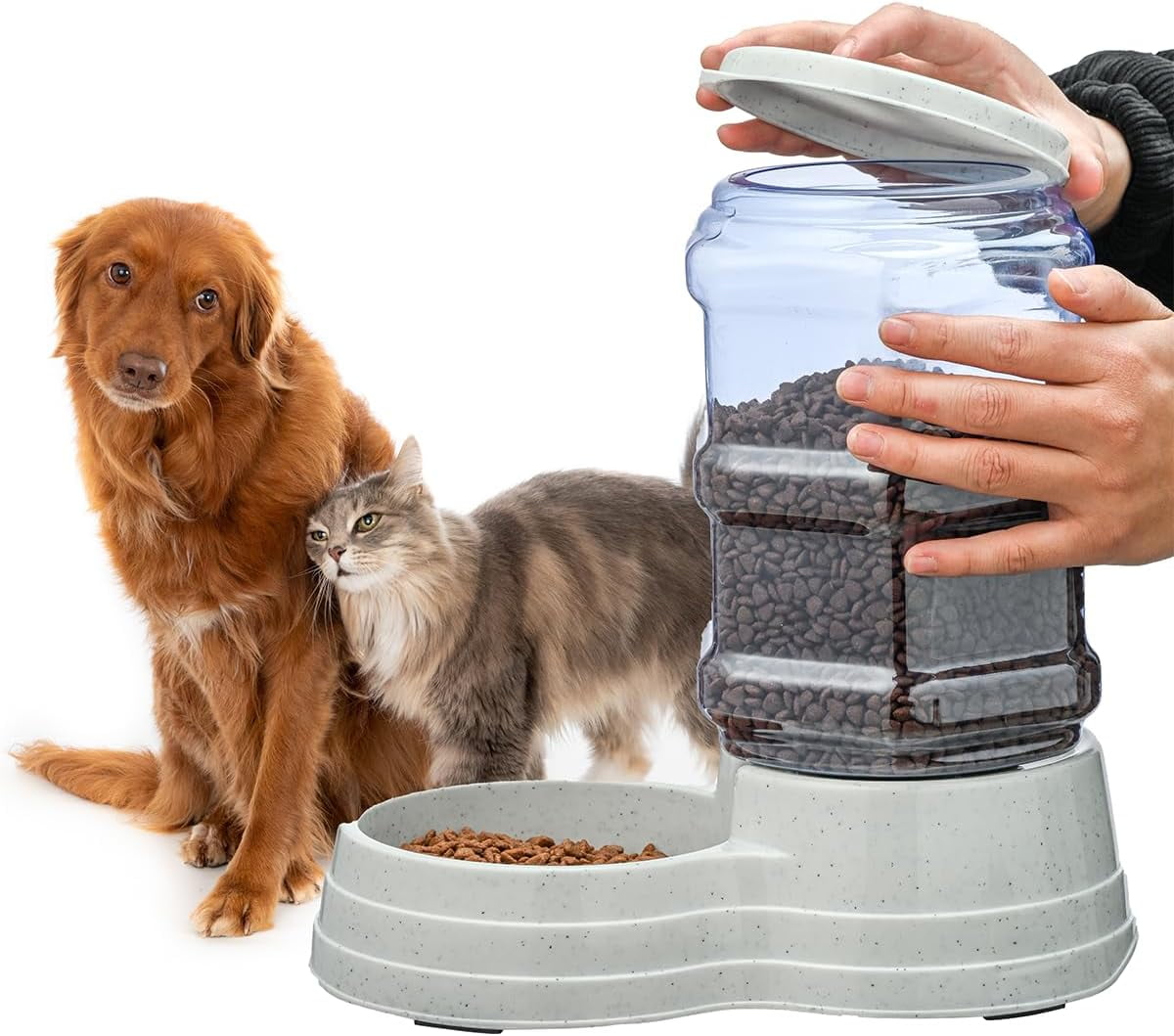 Picture of Gravity Automatic Pet Feeder for Large Breeds,3.8L Large Dog Food ...