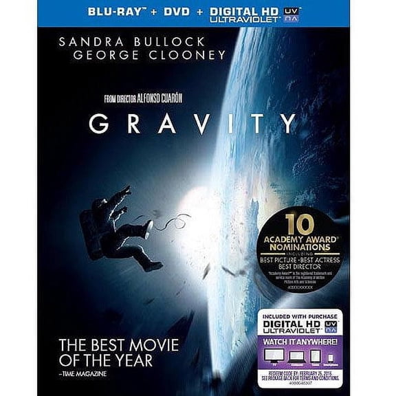 Gravity (Blu-ray + DVD + Digital HD) (Walmart Exclusive) (VUDU Instawatch Included)