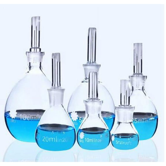 Gravity Bottle Glass Pycnometer with Perforated Stopper Empty Lab Bottle(10ml)