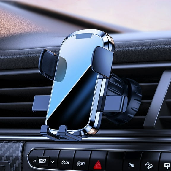 Gravity Car Phone Mount Vent Clip, One Hand Automatic Lock Phone Holder with Reserved Charging Port, Stable Air Vent Phone Mount for Smartphones in Vehicles