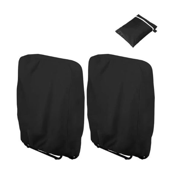 Gravity Chair Covers 2 PCS, Outdoor Zero Gravity Folding Patio Chair Covers Waterproof Dustproof Gravity Chair Cover with Storage Bag71*20*34*110cm Black)