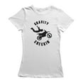 thumbnail image 1 of Gravity Checking Motorcycle Graphic Women White T-Shirt, Female Medium, 1 of 2