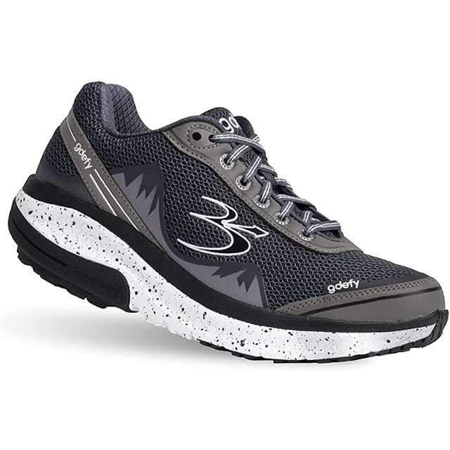 Gravity Defyer Proven Pain Relief Mens G-Defy Mighty Walk Athletic Sneakers - Walking Shoes for Knee Pain 8 Wide Grey