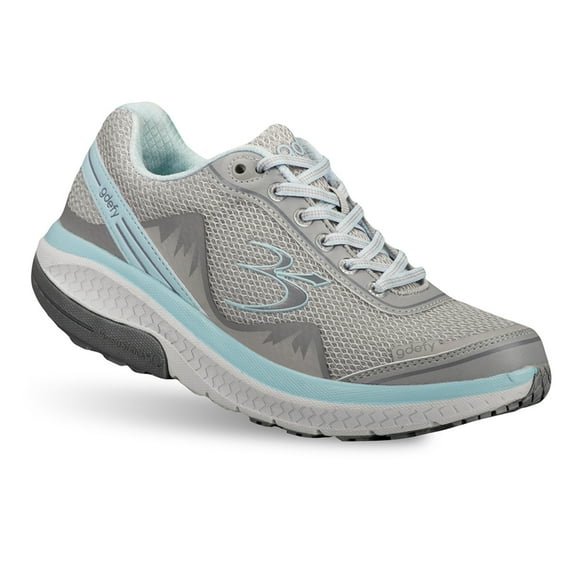 Gravity Defyer Women's Mighty Walk Gdefy TB9024FGU Grey Aqua Sneaker - Medium - Wide