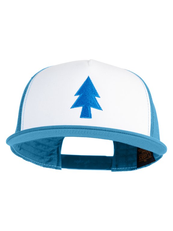 Gravity Dipper Pine Tree Embroidered Classic Trucker Cap - Blue OSFM