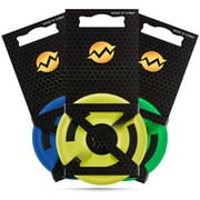 Gravity Disc 3 Pack - Blue, Green, Yellow - Unique Patent-Pending Design, Pocket-Sized, Encourages Exercise & Outdoor Play, Ultimate Mini Flying Discs for Trick Shots & Outdoor Fun