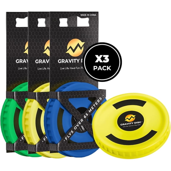 Gravity Disc 3-Pack Mini Frisbee, Pocket Flying Discs for Ultimate Catch & Trick Shots, Fun Outdoor Toys for Camping, Travel & Beach