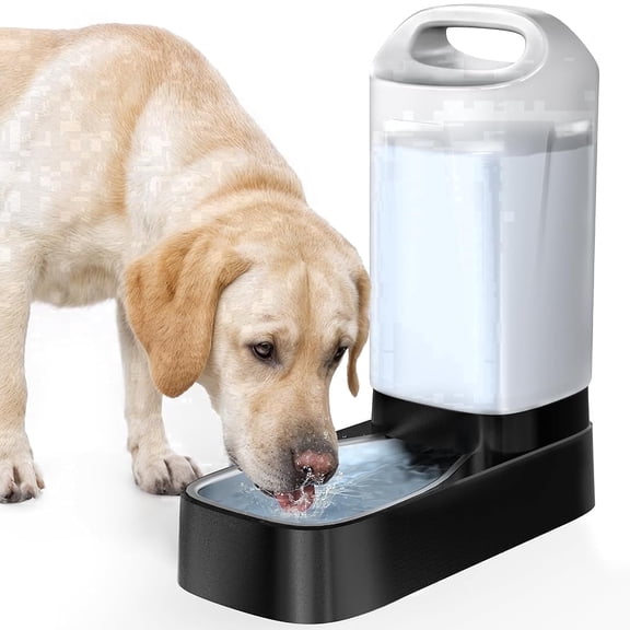 PETNF 2.4 Gallon Stainless Steel Gravity Pet Water Dispenser for Dogs and Cats, BPA-Free Leakproof Anti-Splash