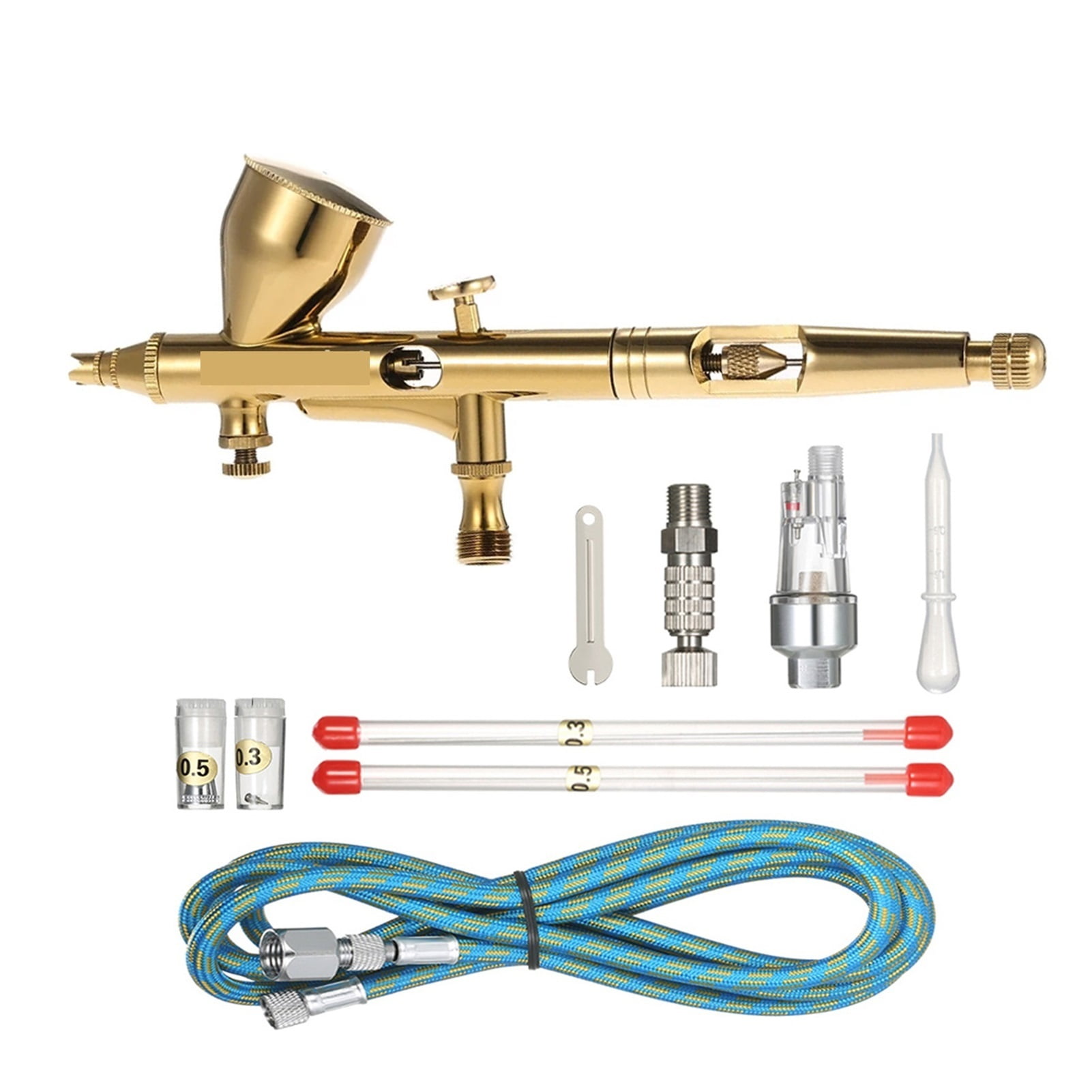 Gravity Dual-action Mini 9cc Airbrush Paint Nail Spray Gun Makeup Paint Set Face Tattoo Art DIY Tool 0.2mm/0.3mm/0.5mm ,Versatile applications
