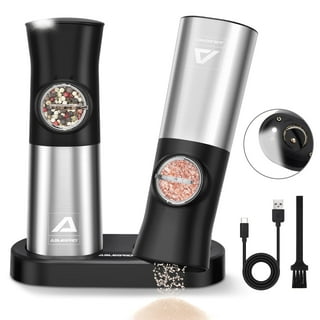 Mata1 Electric Spice Grinder (Black & Silver), Automatic Gravity