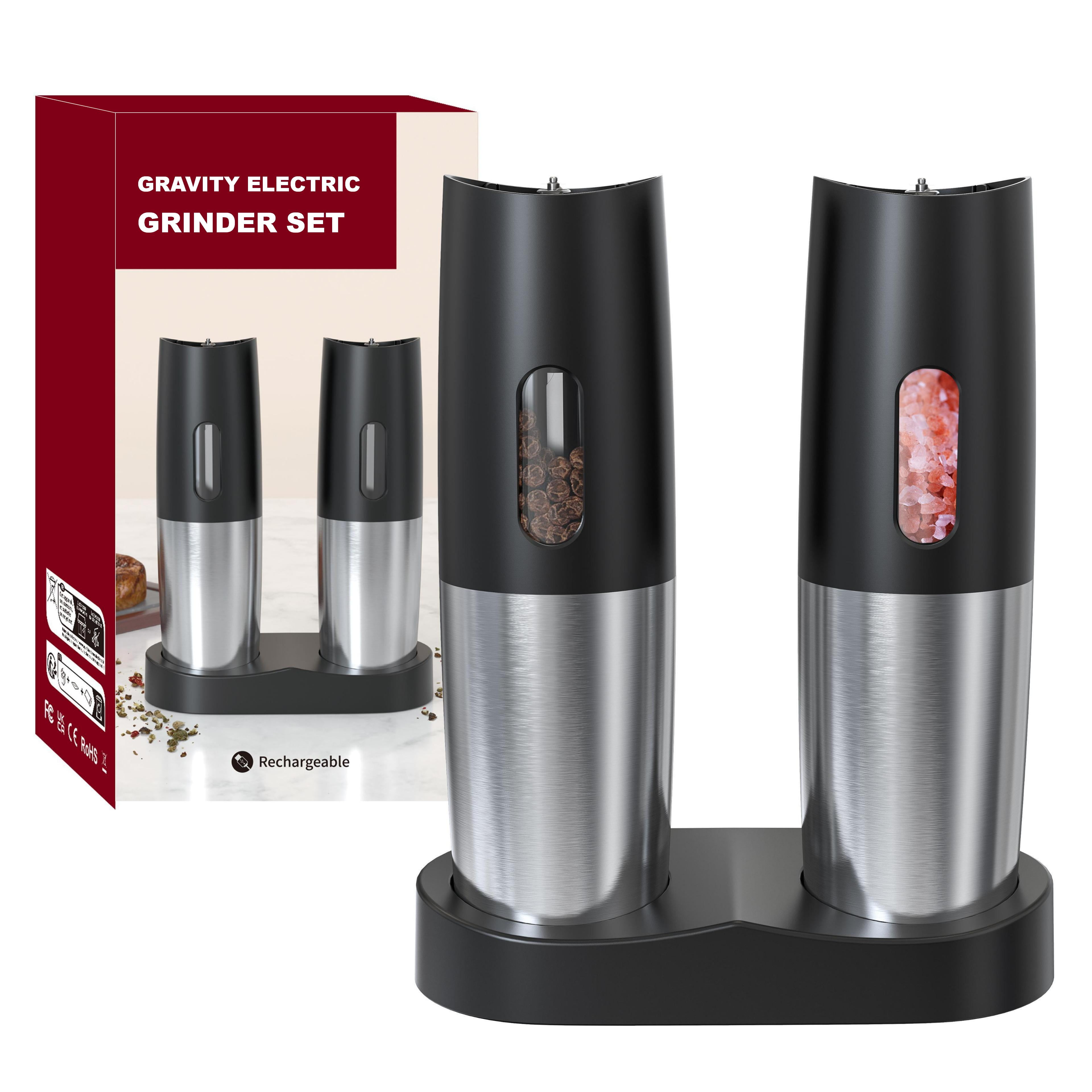 LED Light Grinder Gravity Electric Salt & Pepper Grinders ...