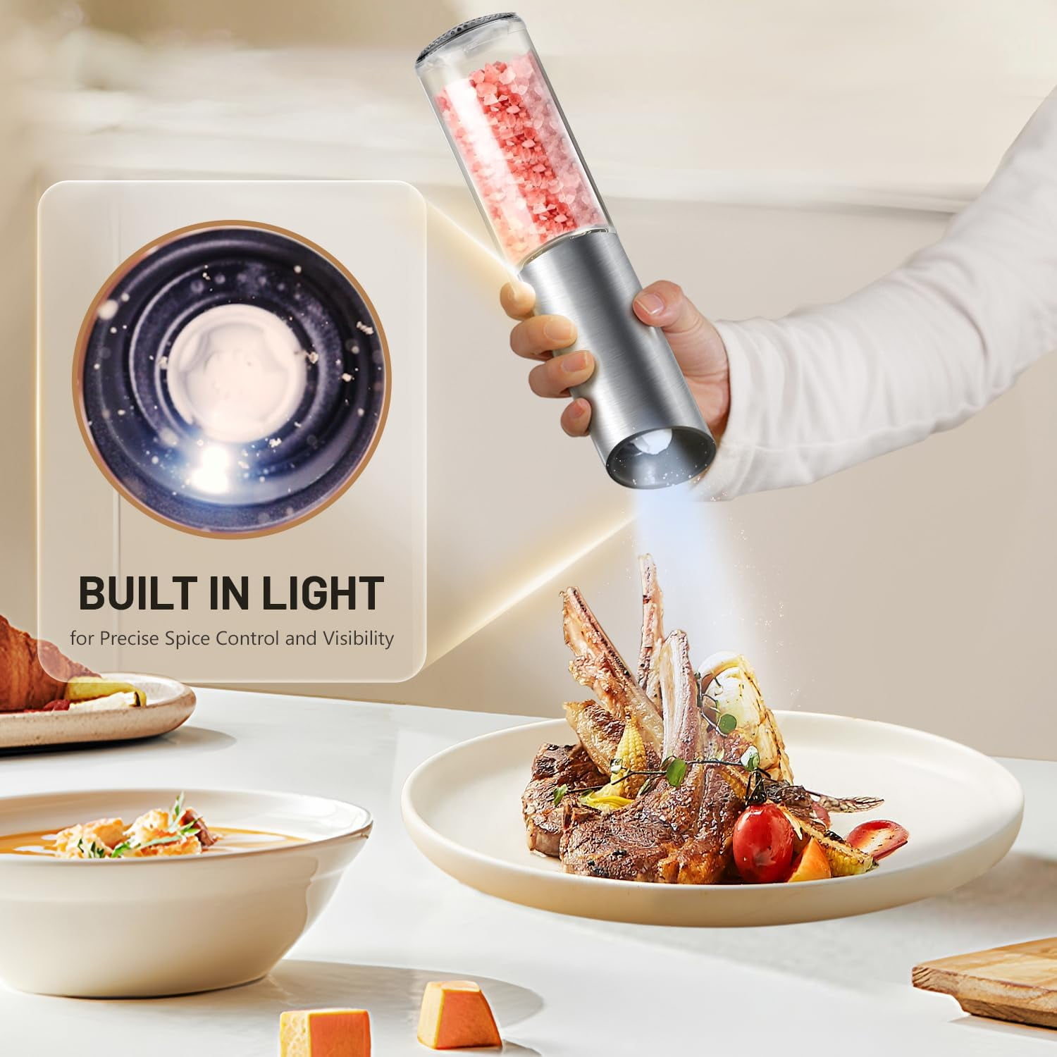 Gravity Electric Salt and Pepper Grinder Set