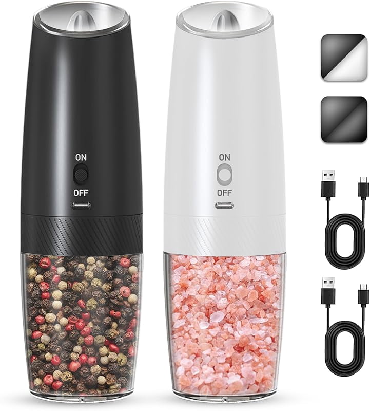Gravity Electric Salt and Pepper Grinder set of 2, Automatic Salt And ...