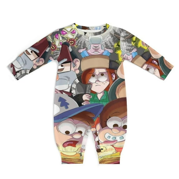 Gravity Falls Baby Long Sleeve Footless, Infant Playsuit Romper Jumpsuits for Boys Girls
