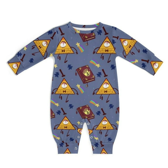 Gravity Falls Baby Romper Toddler Long Sleeve Bodysuit Soft Skin-Friendly Jumpsuit Outfit with Snap Crotch 6-9M