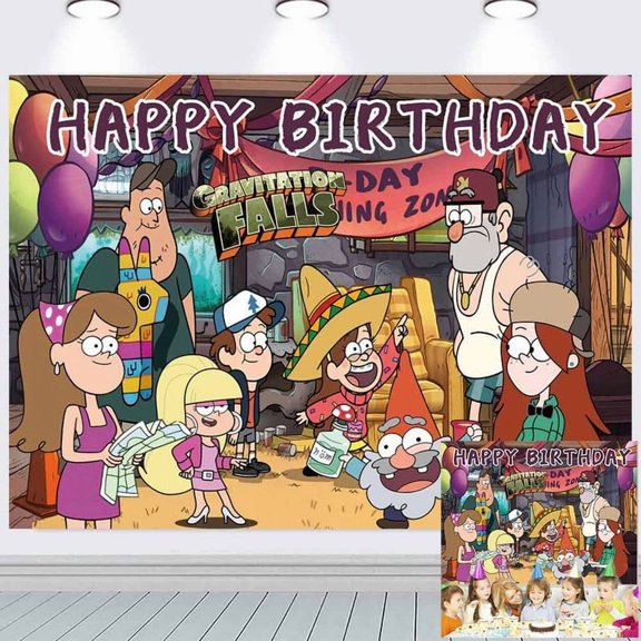 Gravity Falls Backdrop Banner Party Supplies Post Birthday Decorations Background for Photography Taspestry