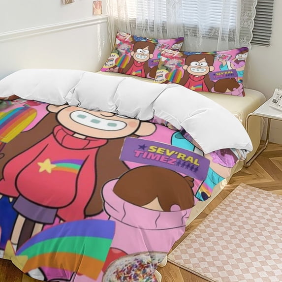Gravity Falls Bedding Sets Comfort 3 Pieces Bedding Set 1 Duvet Cover + 2 Pillowcase Decorative Bedding 90"x90"