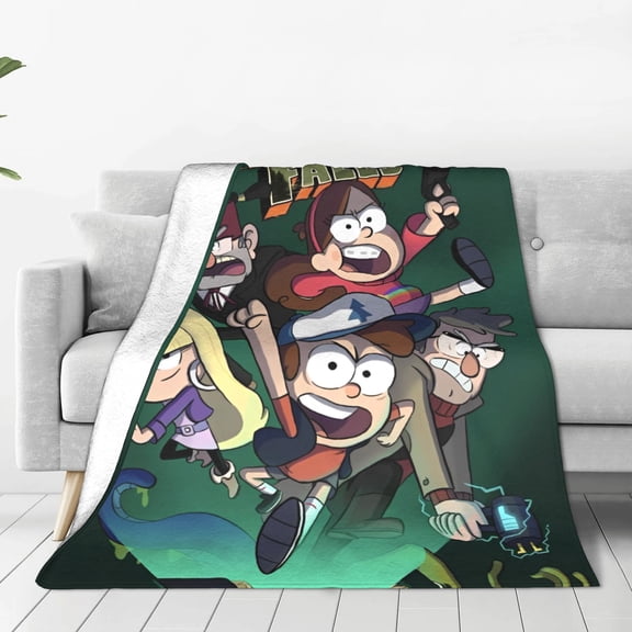 Gravity Falls Blanket Throw Blankets Ultra Soft Flannel Lightweight Throws for Couch, Bed,All Seasons Use 60"x 50"