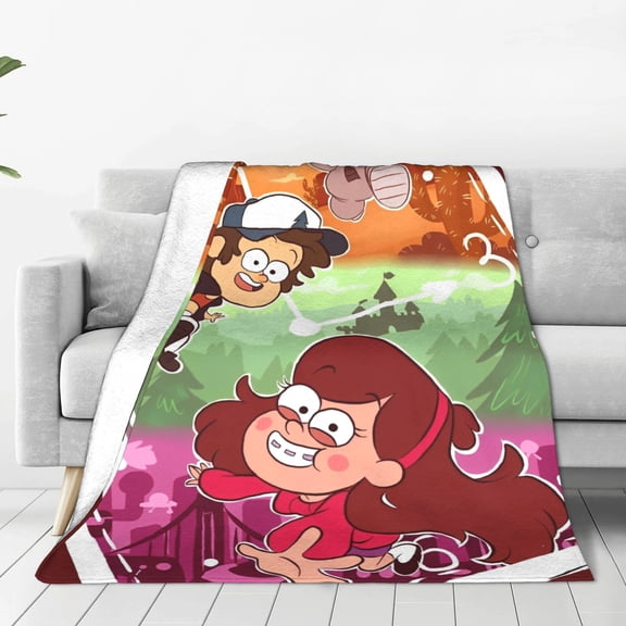 Gravity Falls Blanket Throw Blankets Ultra Soft Flannel Lightweight Throws for Couch, Bed,All Seasons Use 60"x 50"