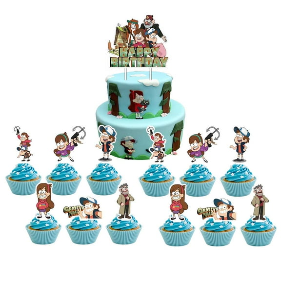 Gravity Falls Cake Topper Cupcake Set Party Supplies Decoration Birthday Decor Kit