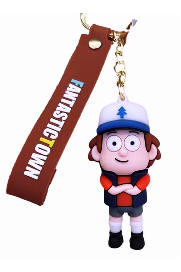 Gravity Falls Dipper Pine Themed Silicone 3D Charm Keychain Keyring