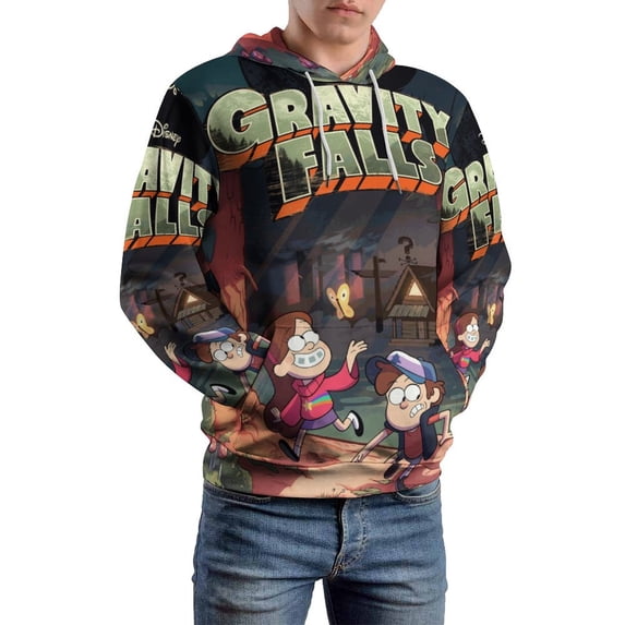 Gravity Falls Hoodie 3D Print Pullover Hooded Long Sleeve Sweatshirts Tops Blouse with Pocket for Mens Womens